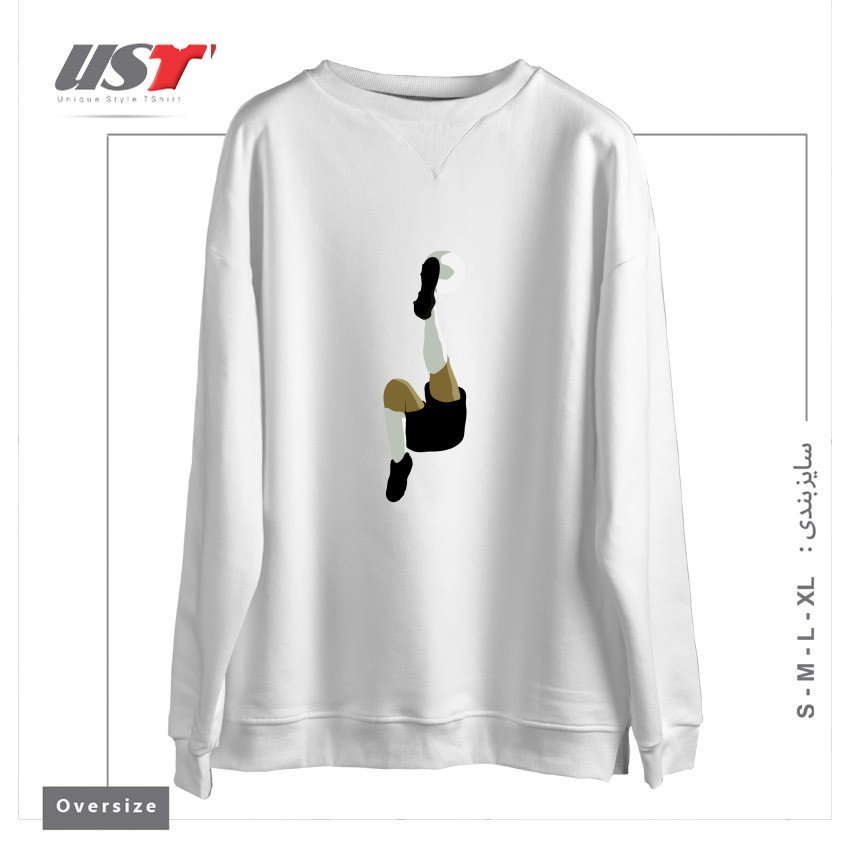 سوییشرت اورسایز طرح FOOTBALL BICYCLE KICK