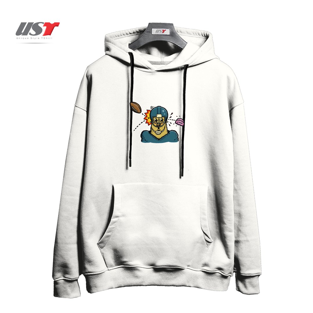 طرح CONCUSSION PROTOCOL هودی اورسایزرنگ سفید