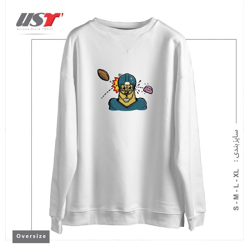 سوییشرت اورسایز طرح CONCUSSION PROTOCOL