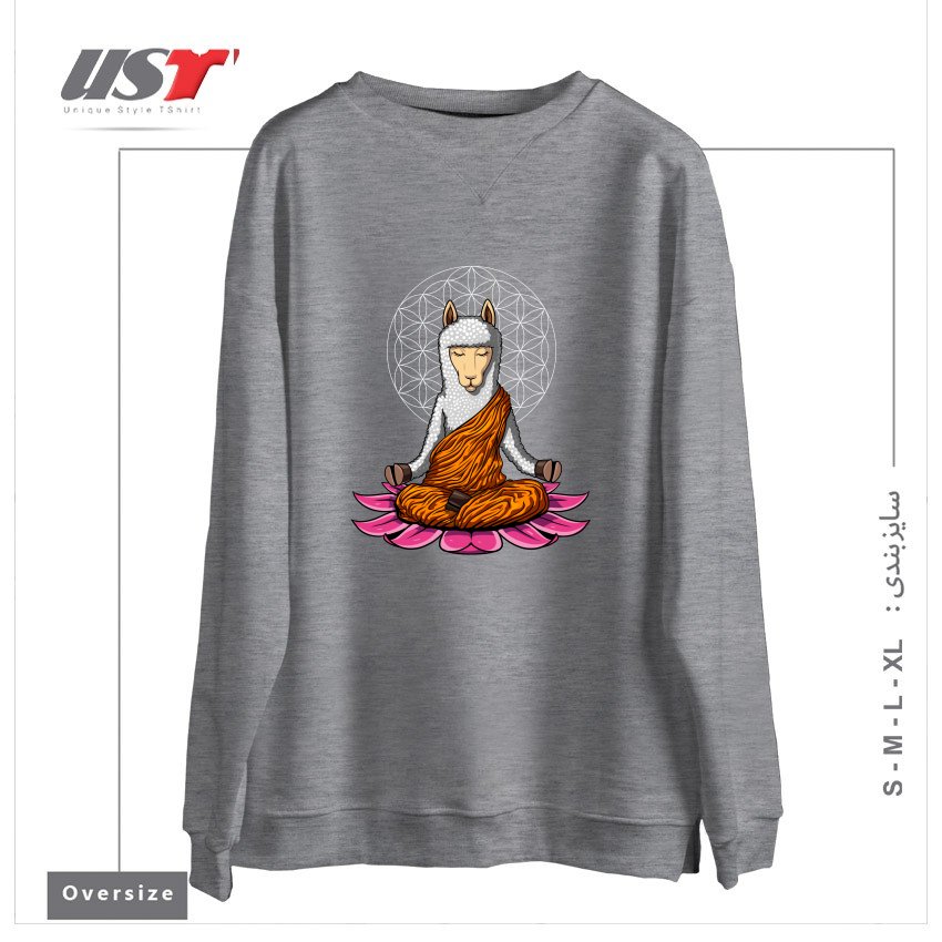 سوییشرت اورسایز طرح LLAMA BUDDHA