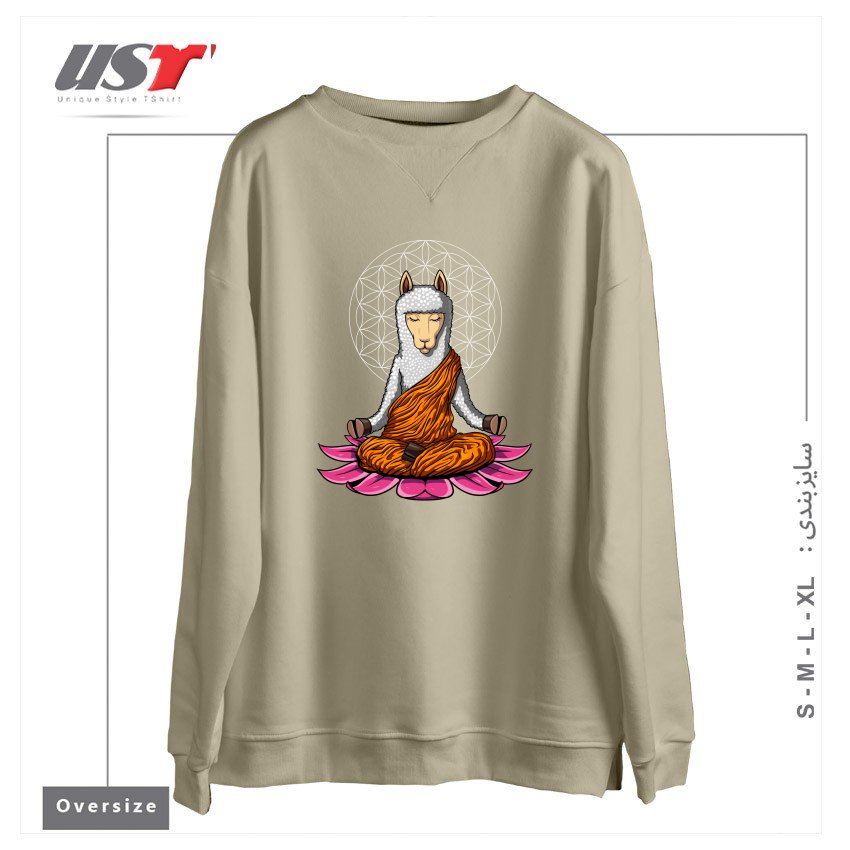 سوییشرت اورسایز طرح LLAMA BUDDHA