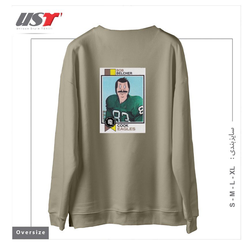 طرح BOB BELCHER سوییشرت اورسایزرنگ نخودی
