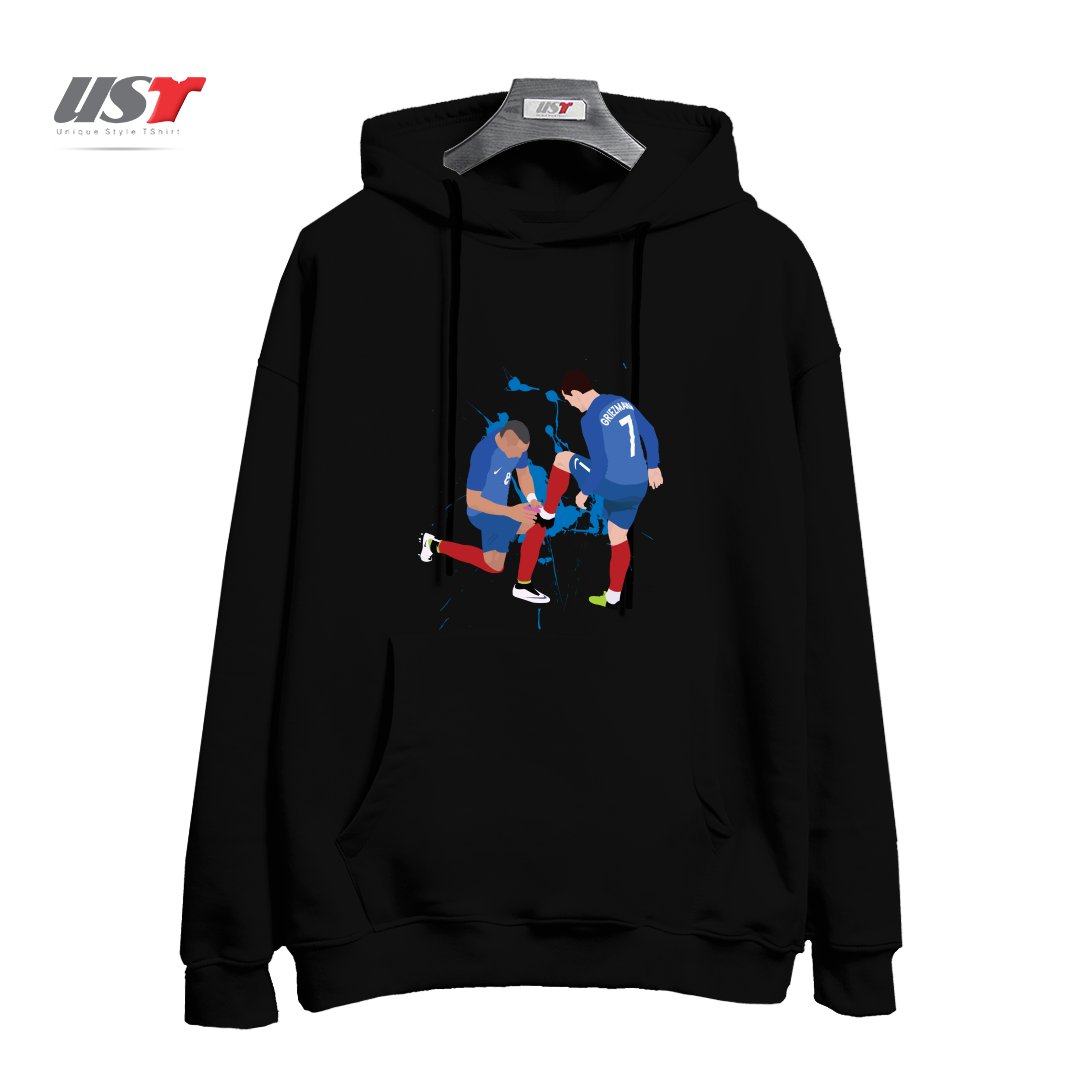 طرح ANTOINE GRIEZMANN & DMITRI PAYET هودی اورسایزرنگ مشکی