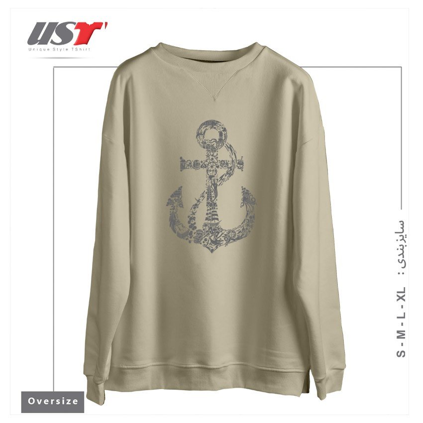 سوییشرت اورسایز طرح WHALES, TALES & ALES