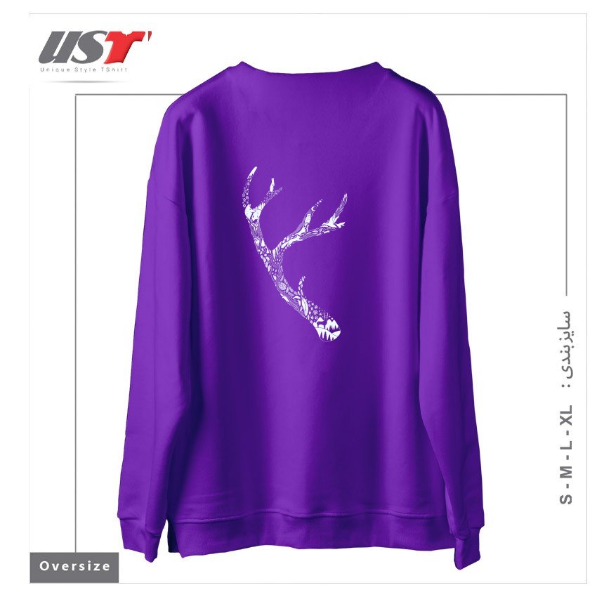 طرح TRACKS AND SIGNS سوییشرت اورسایزرنگ بنفش