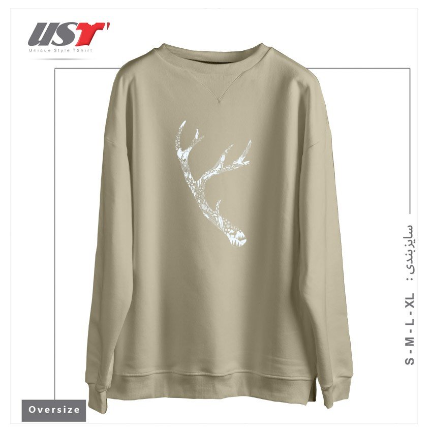 سوییشرت اورسایز طرح TRACKS AND SIGNS