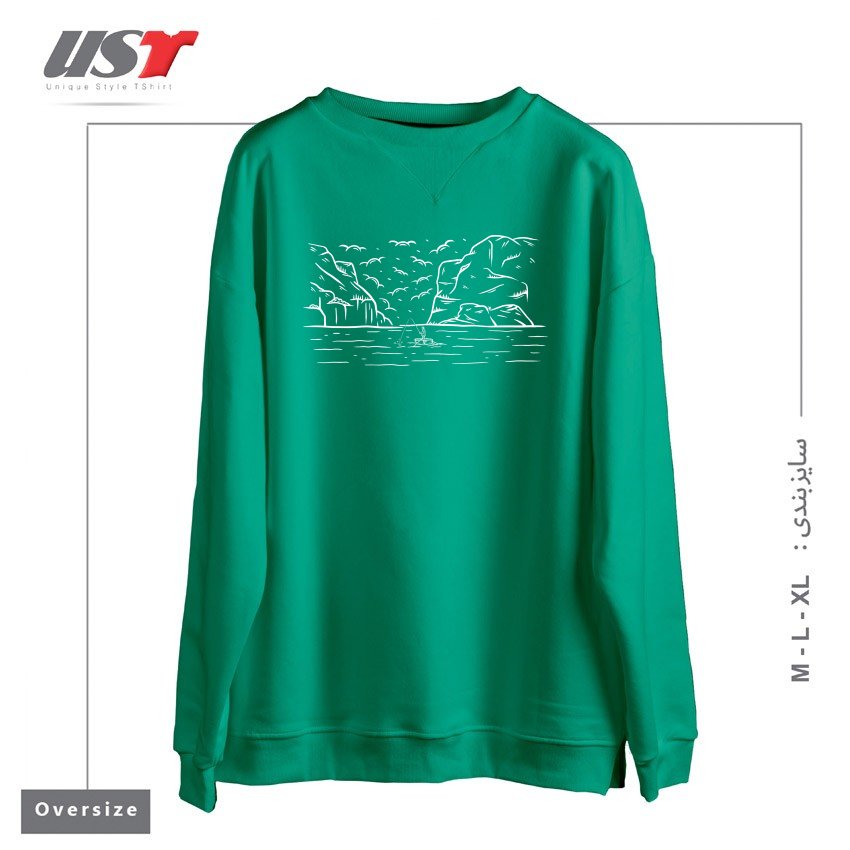 سوییشرت اورسایز طرح FISHERMAN-DARK