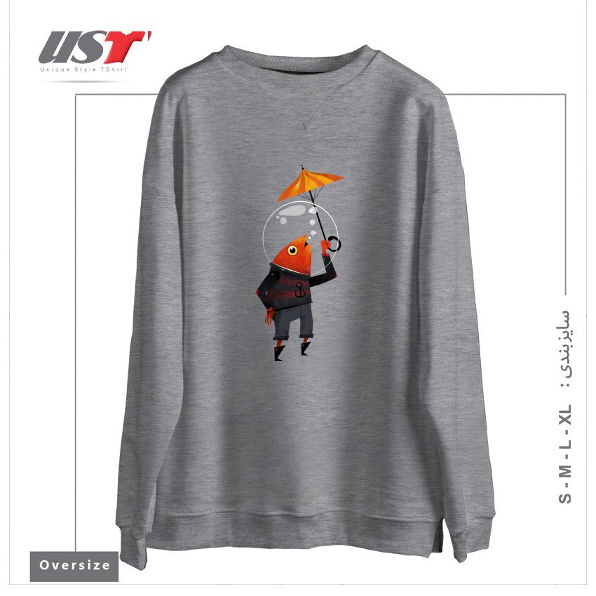 سوییشرت اورسایز طرح GLOU-GLOU