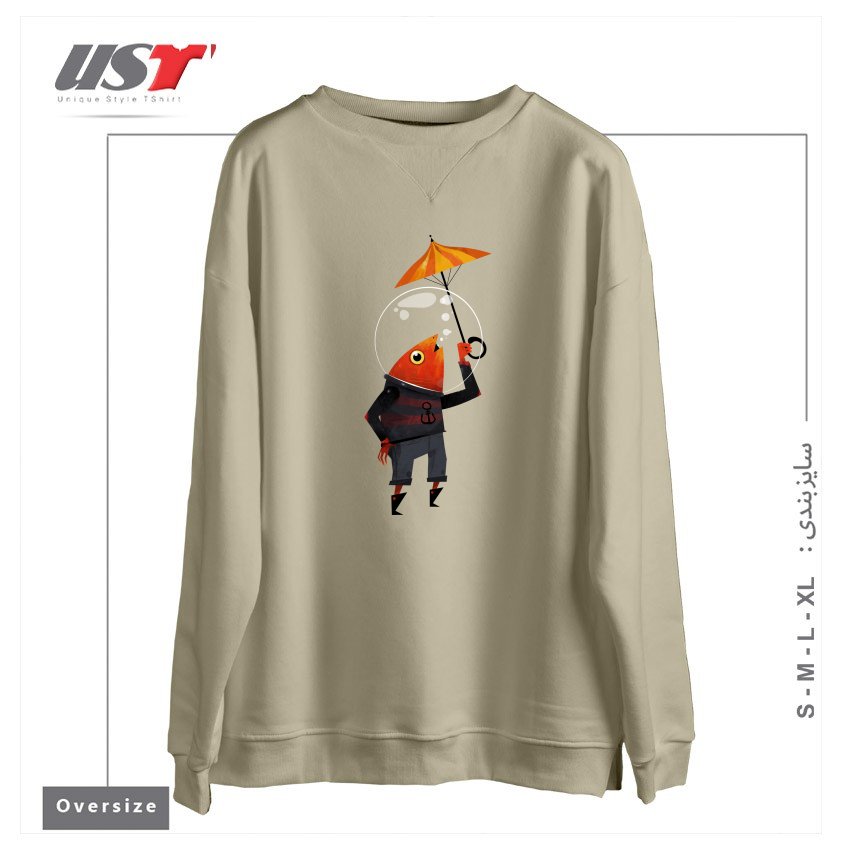 سوییشرت اورسایز طرح GLOU-GLOU