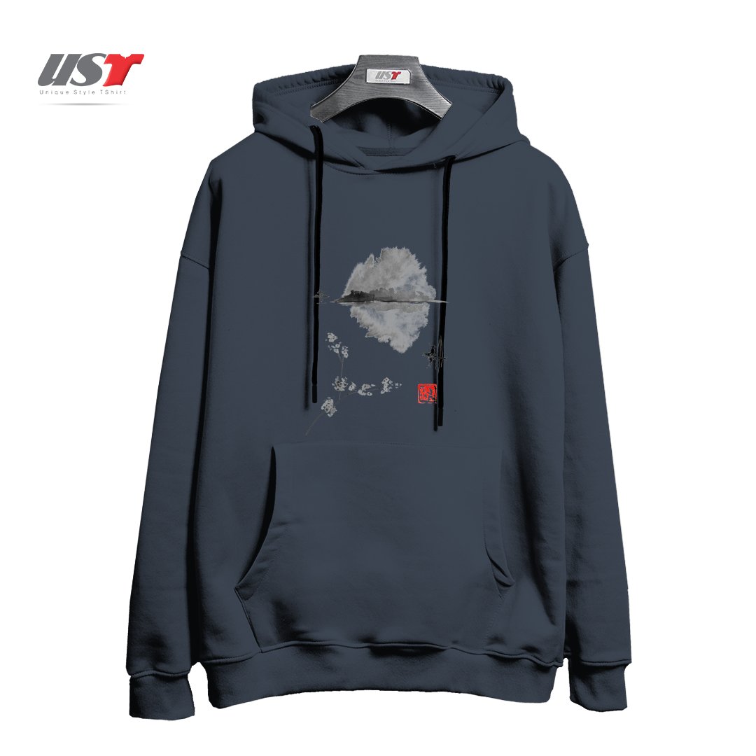 طرح ISLAND, FISHERMAN, SUMIE, JAPAN,2 هودی اورسایزرنگ دودی