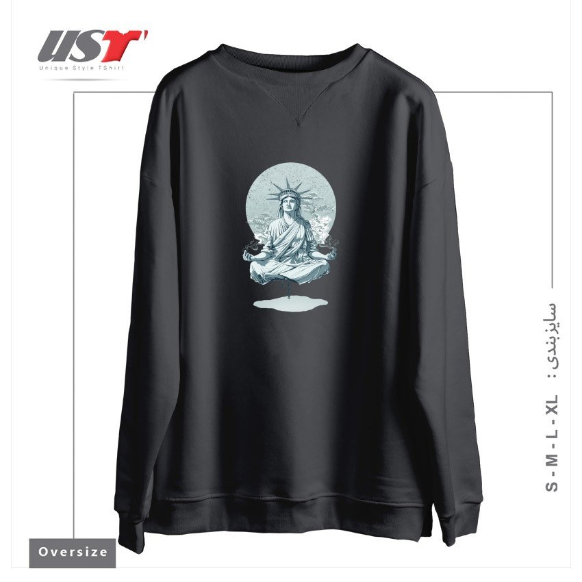 سوییشرت اورسایز طرح MEDITATING STATUE