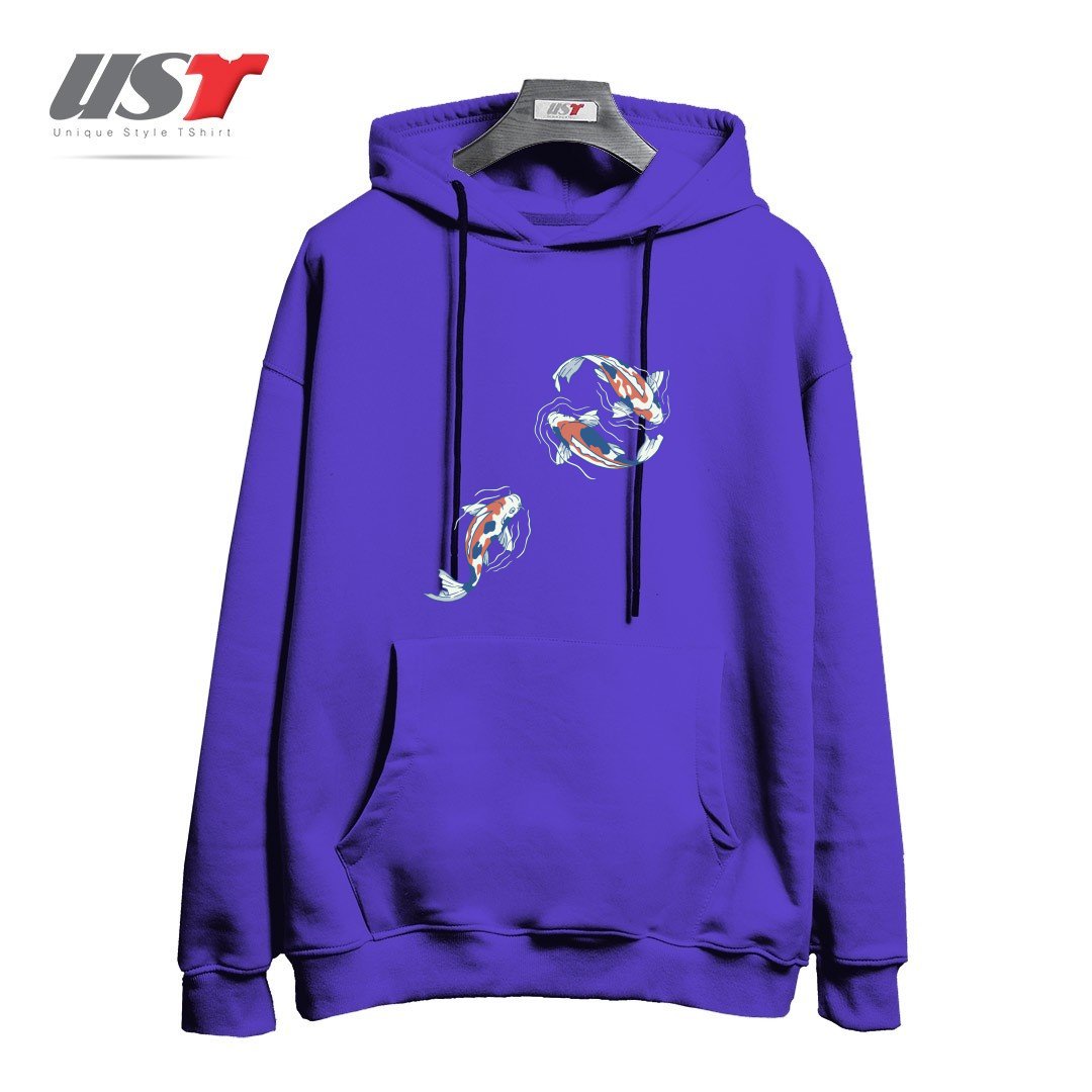 طرح KOI LAKE TRADITIONAL JAPANESE BY TOBE FONSECA هودی اورسایزرنگ بنفش