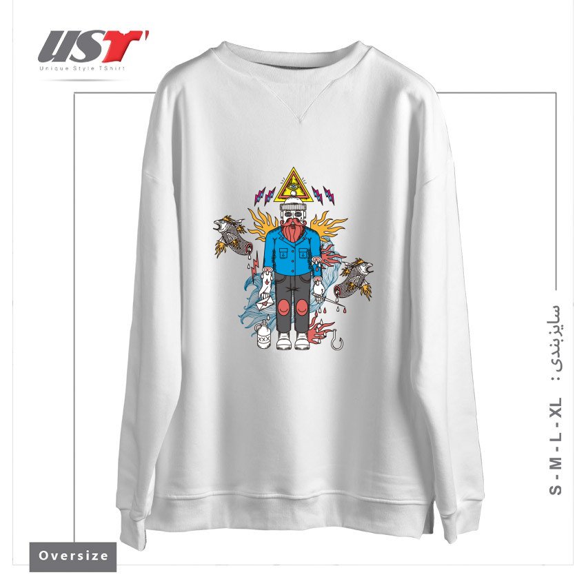سوییشرت اورسایز طرح SAD FISHERMAN
