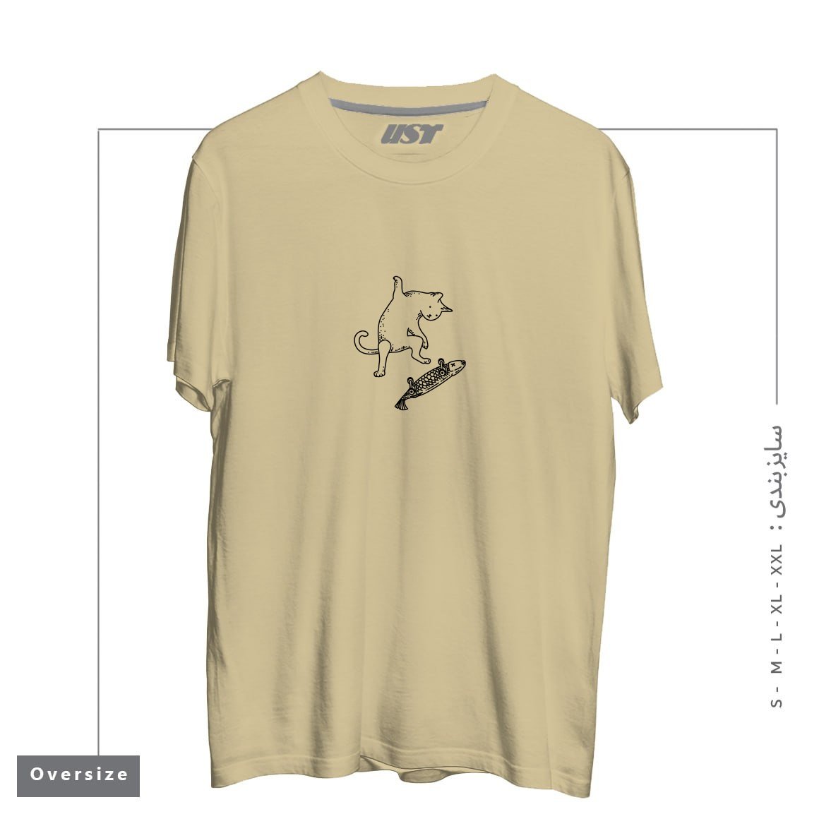 تیشرت اورسایز طرح STREET CAT