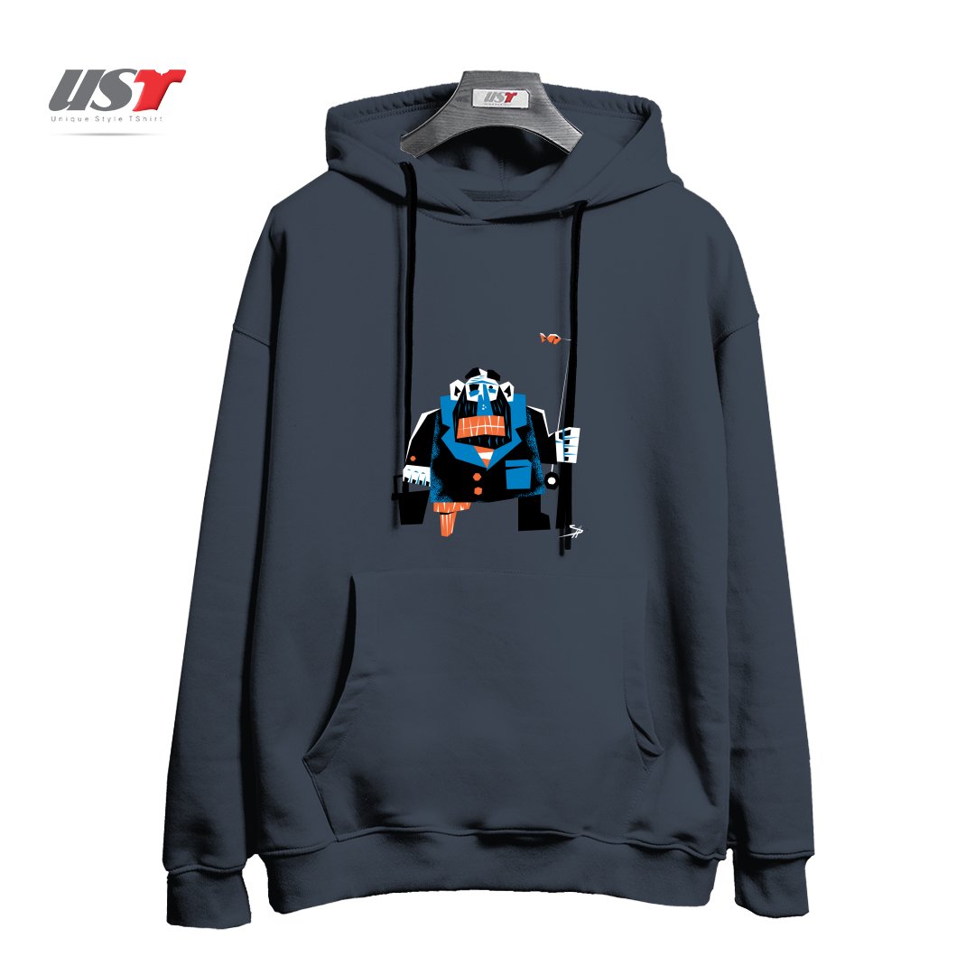 طرح THE FISHERMAN هودی اورسایزرنگ دودی