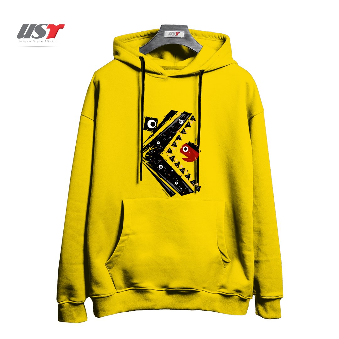 طرح ALL SEEING MONSTER هودی اورسایزرنگ زرد