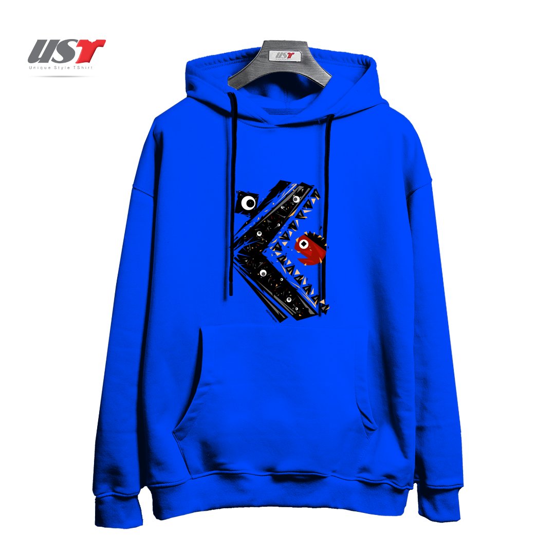 طرح ALL SEEING MONSTER هودی اورسایزرنگ آبی شالی