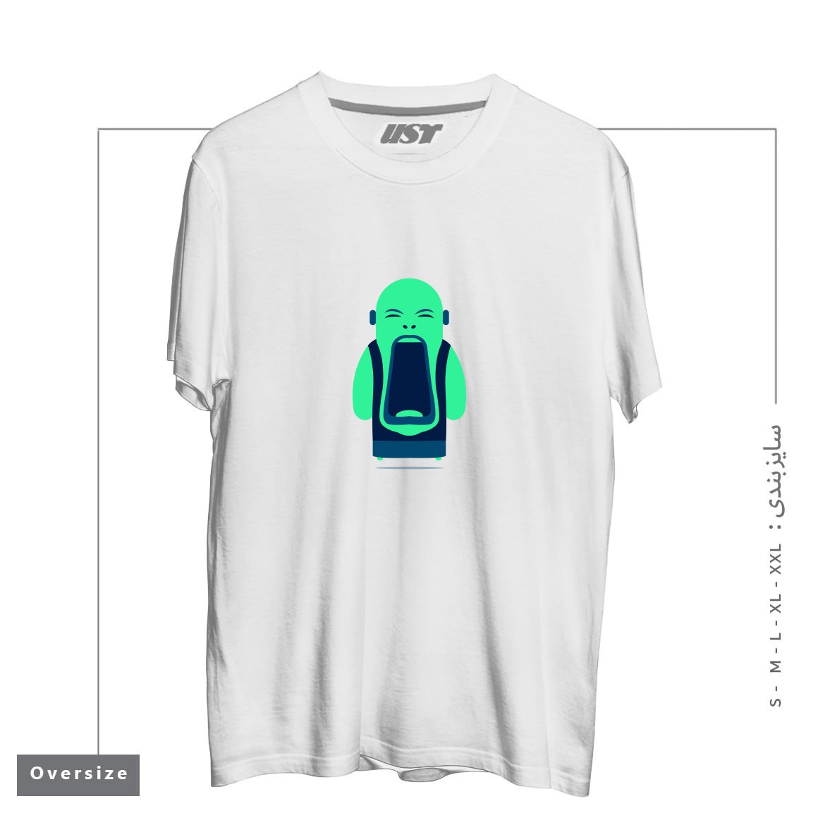 تیشرت اورسایز طرح ANGRY BUDDHA