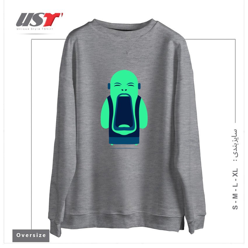 سوییشرت اورسایز طرح ANGRY BUDDHA