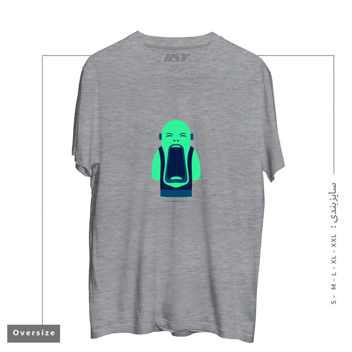 تیشرت اورسایز طرح ANGRY BUDDHA