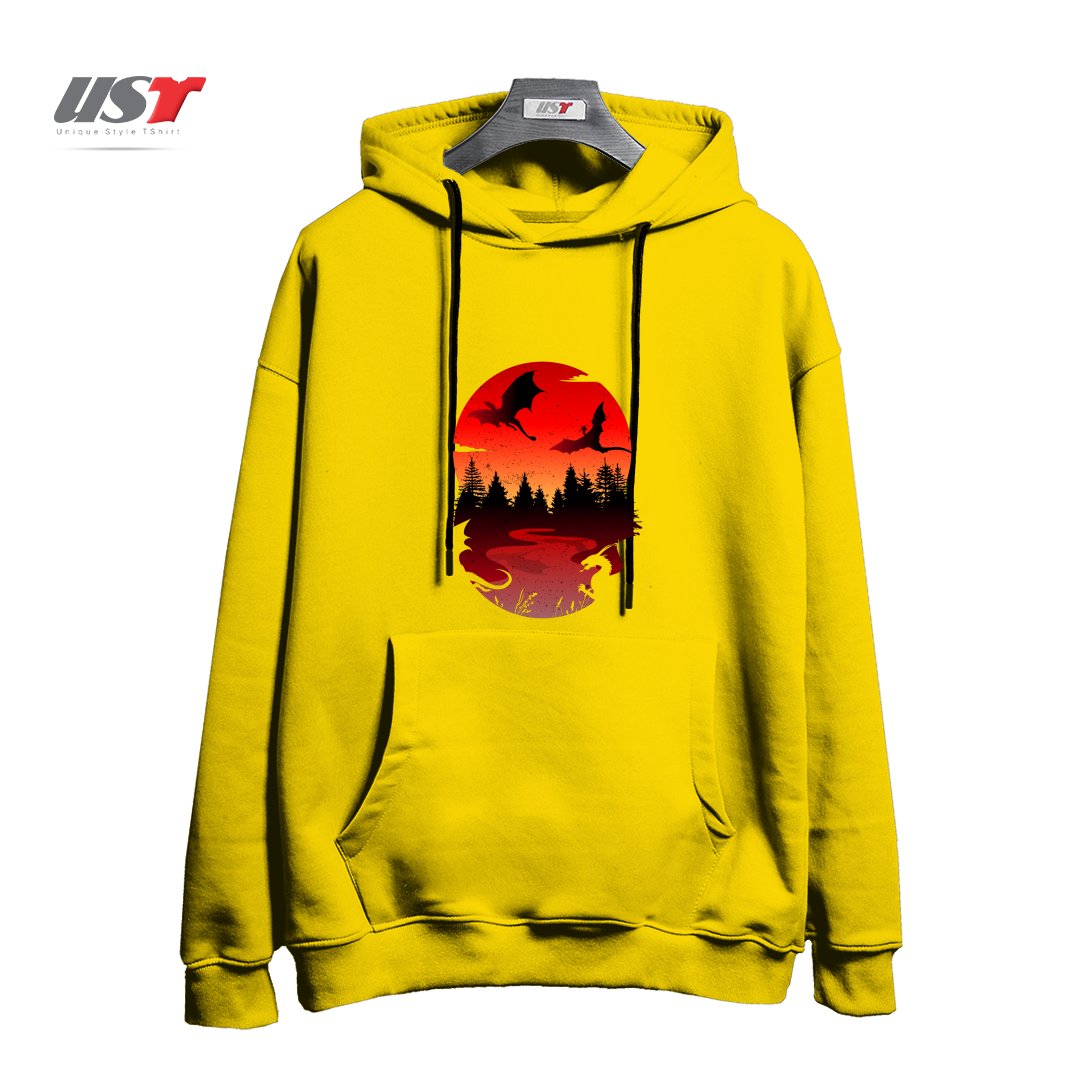 طرح BETWEEN NIGHT AND DAY هودی اورسایزرنگ زرد