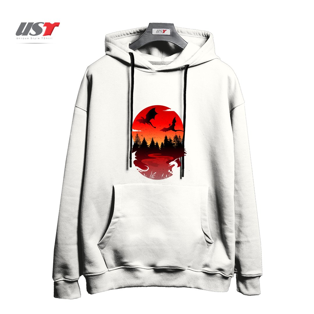 طرح BETWEEN NIGHT AND DAY هودی اورسایزرنگ سفید