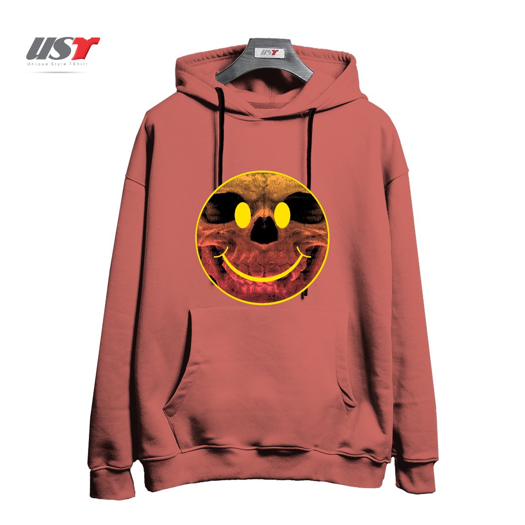 طرح BIG SMILE FOR YOU هودی اورسایزرنگ آجری