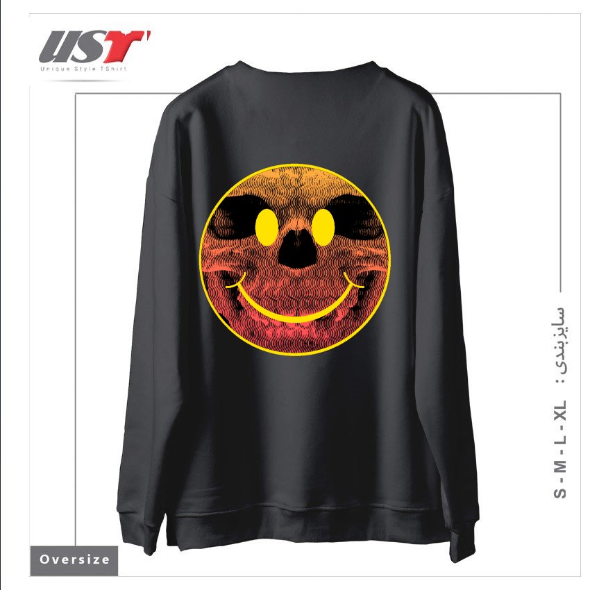 طرح BIG SMILE FOR YOU سوییشرت اورسایزرنگ دودی