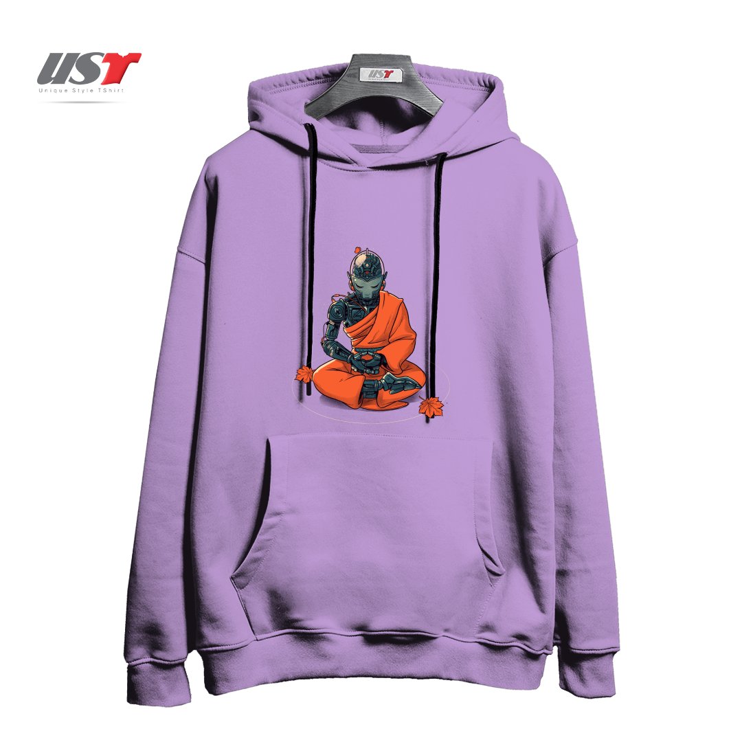 طرح MEDITATION ROBOT MONK هودی اورسایزرنگ یاسی