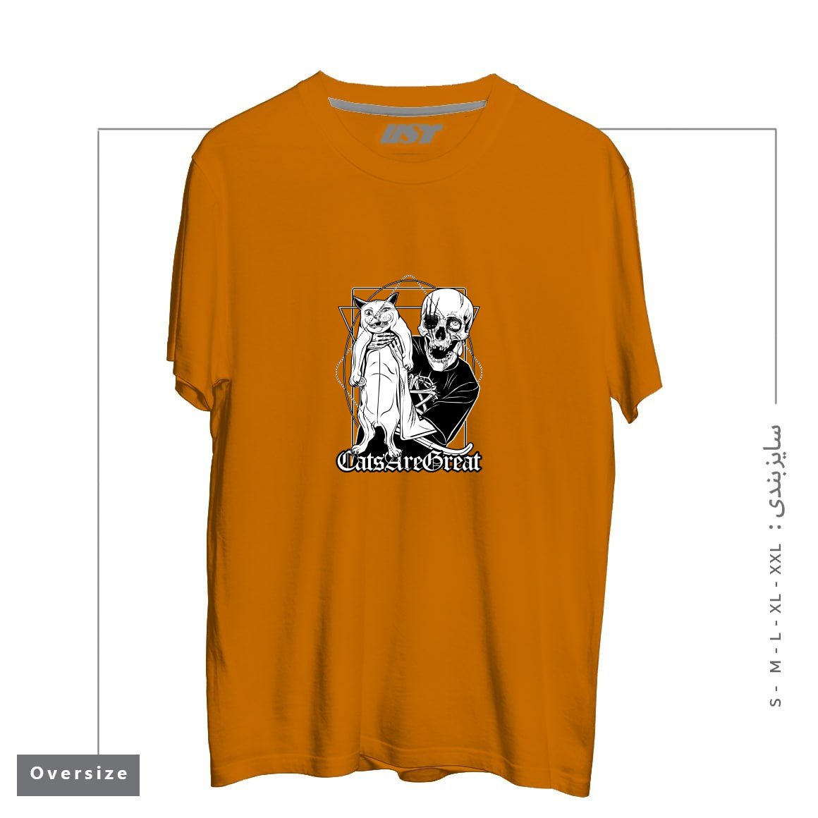 طرح CATS ARE GREAT تیشرت اورسایزرنگ پرتغالی