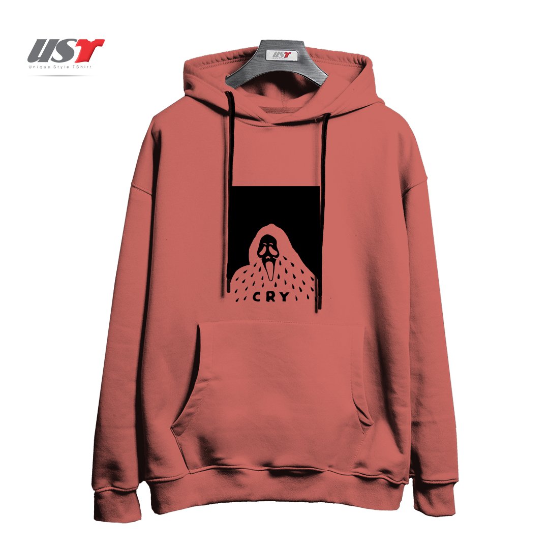 طرح CRY هودی اورسایزرنگ آجری