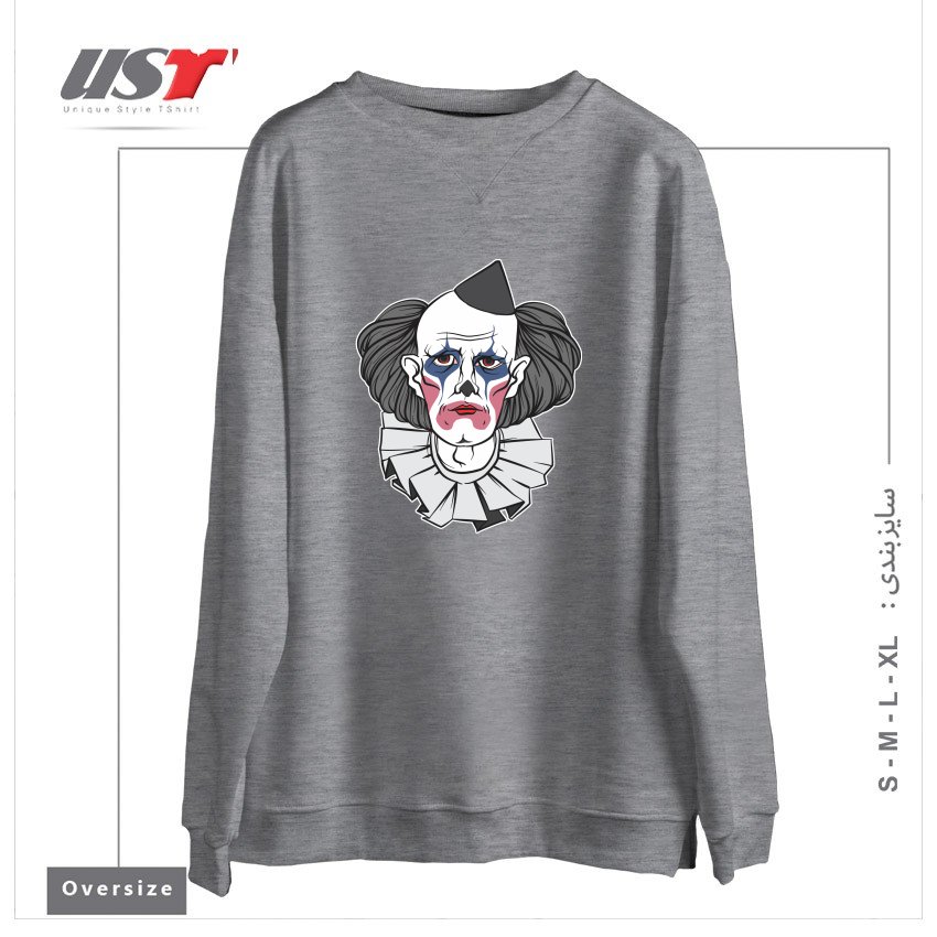 سوییشرت اورسایز طرح CREEPY CLOWN