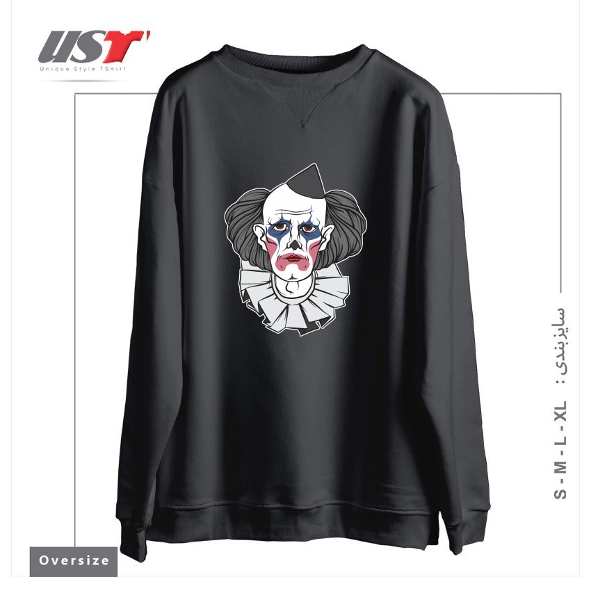 سوییشرت اورسایز طرح CREEPY CLOWN