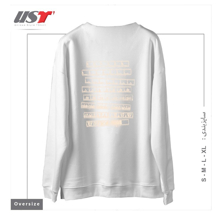 طرح Z MOVIE سوییشرت اورسایزرنگ سفید