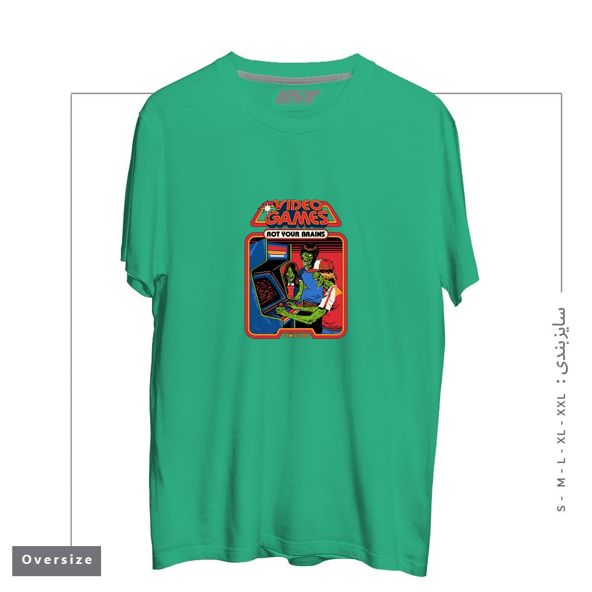 طرح VIDEO GAMES ROT YOUR BRAINS تیشرت اورسایزرنگ سبز