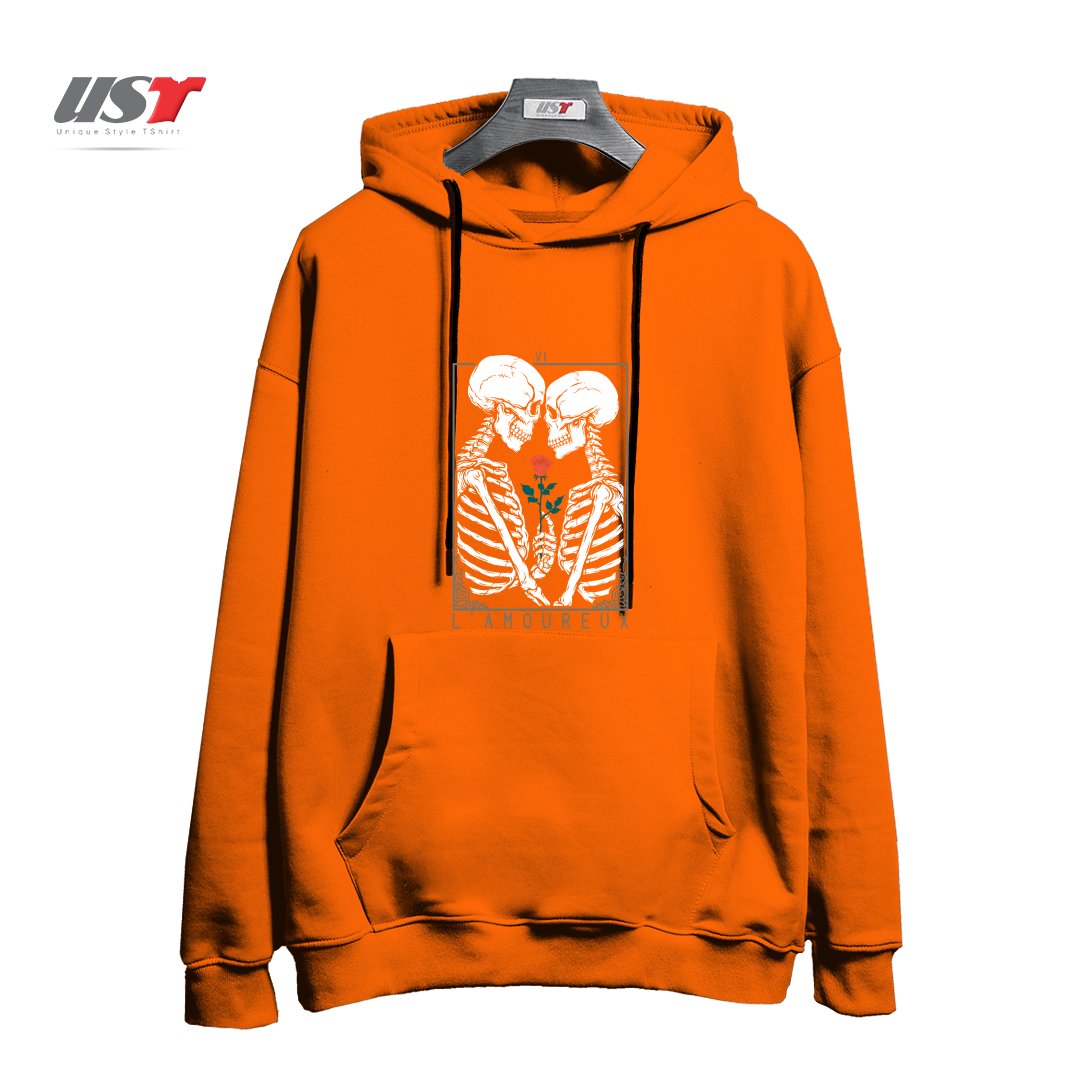 طرح VI THE LOVERS هودی اورسایزرنگ نارنجی