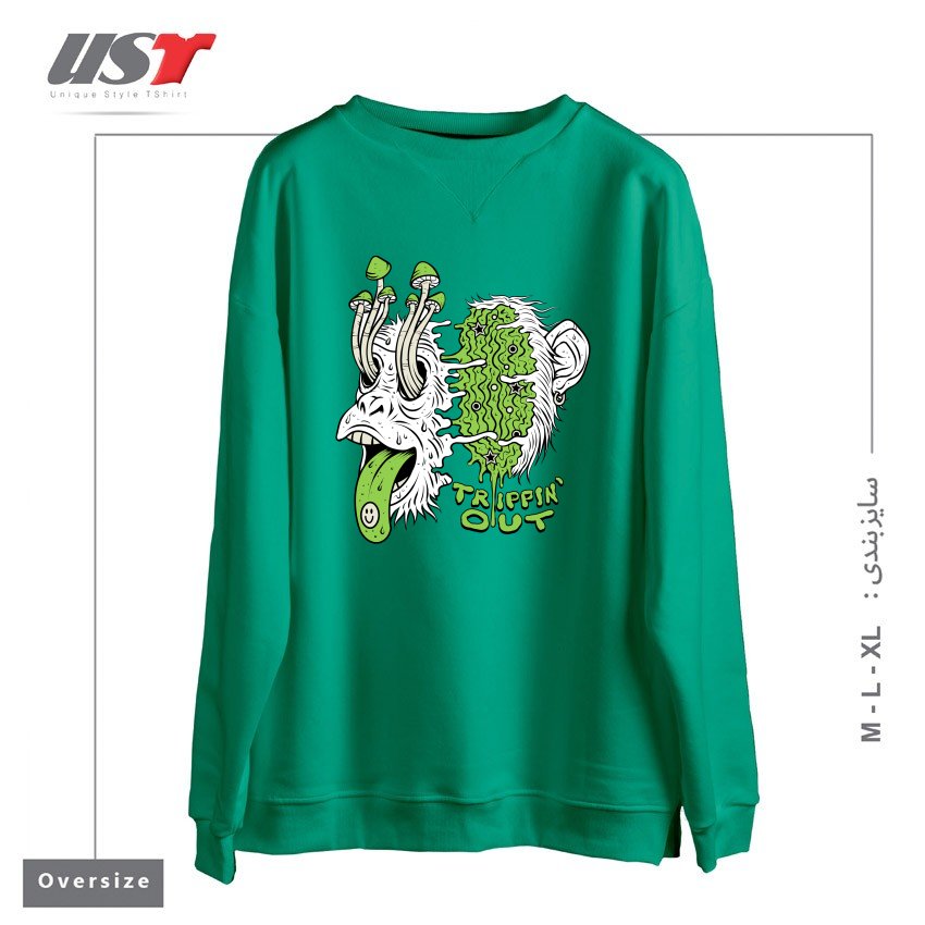 سوییشرت اورسایز طرح TRIPPIN OUT