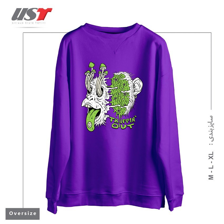 سوییشرت اورسایز طرح TRIPPIN OUT