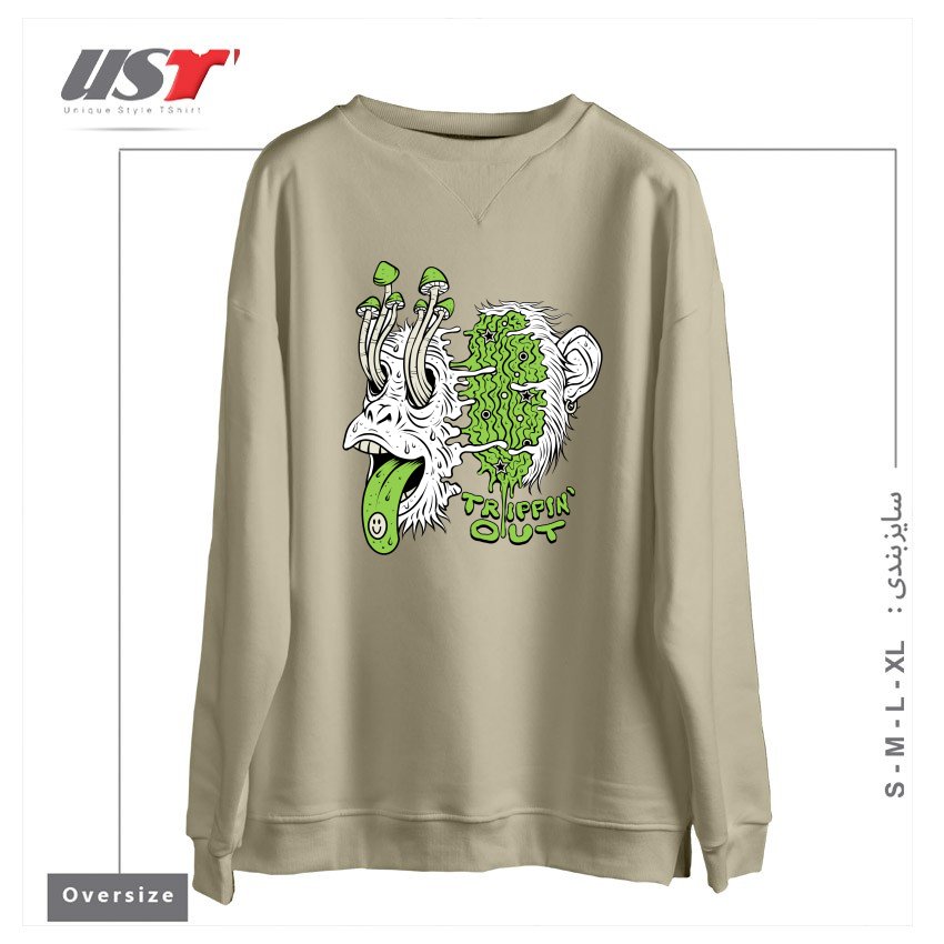 سوییشرت اورسایز طرح TRIPPIN OUT