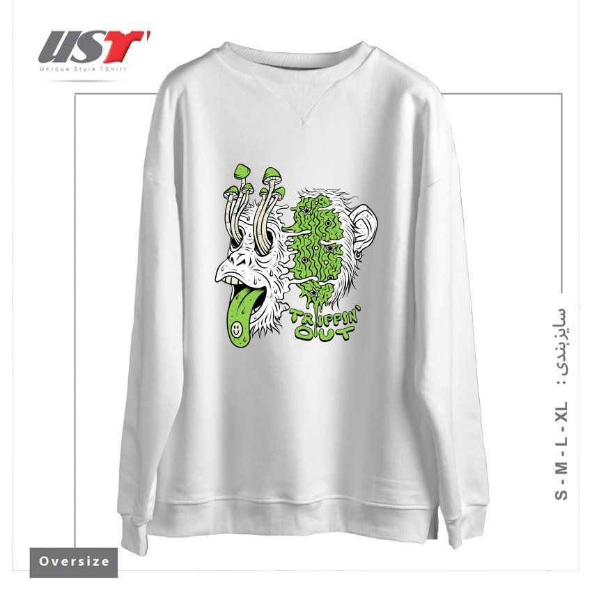 سوییشرت اورسایز طرح TRIPPIN OUT