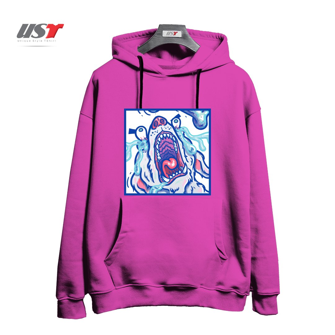 هودی اورسایز طرح DOGGY CUBE