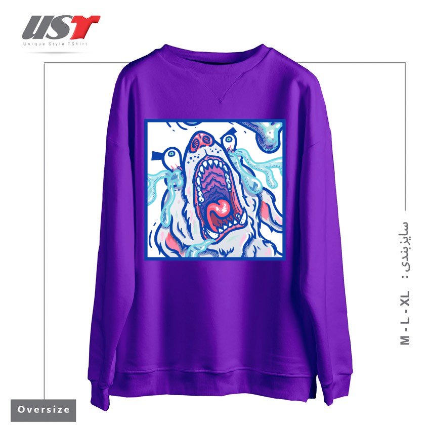 سوییشرت اورسایز طرح DOGGY CUBE