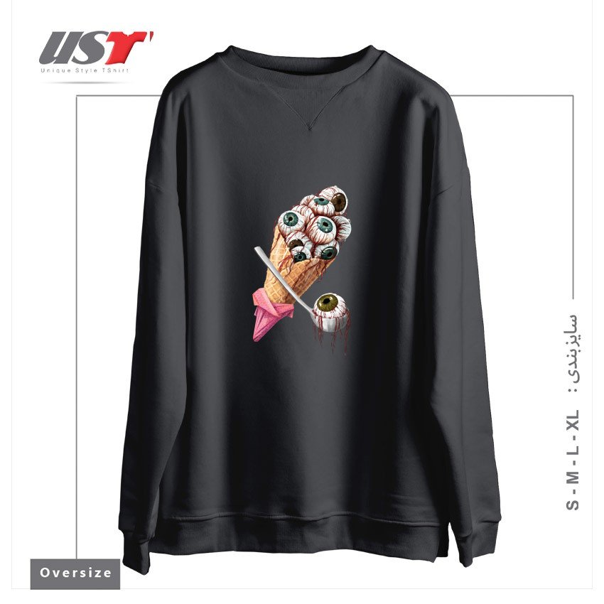 سوییشرت اورسایز طرح EYESCREAM