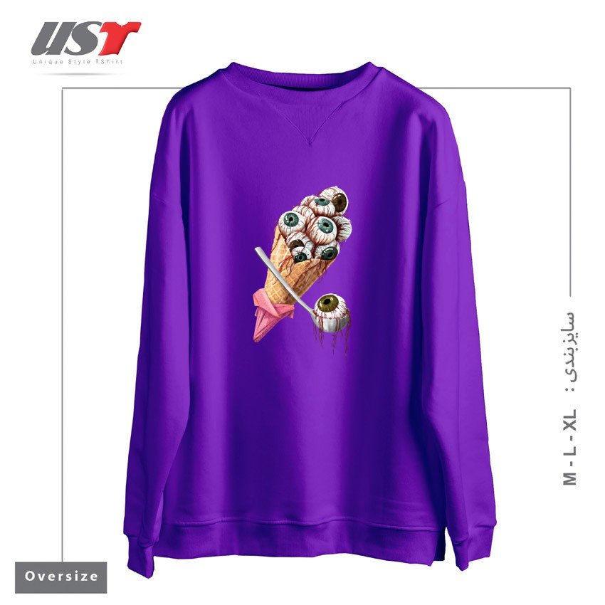 سوییشرت اورسایز طرح EYESCREAM