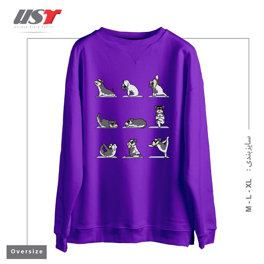 سوییشرت اورسایز طرح MINIATURE SCHNAUZER YOGA