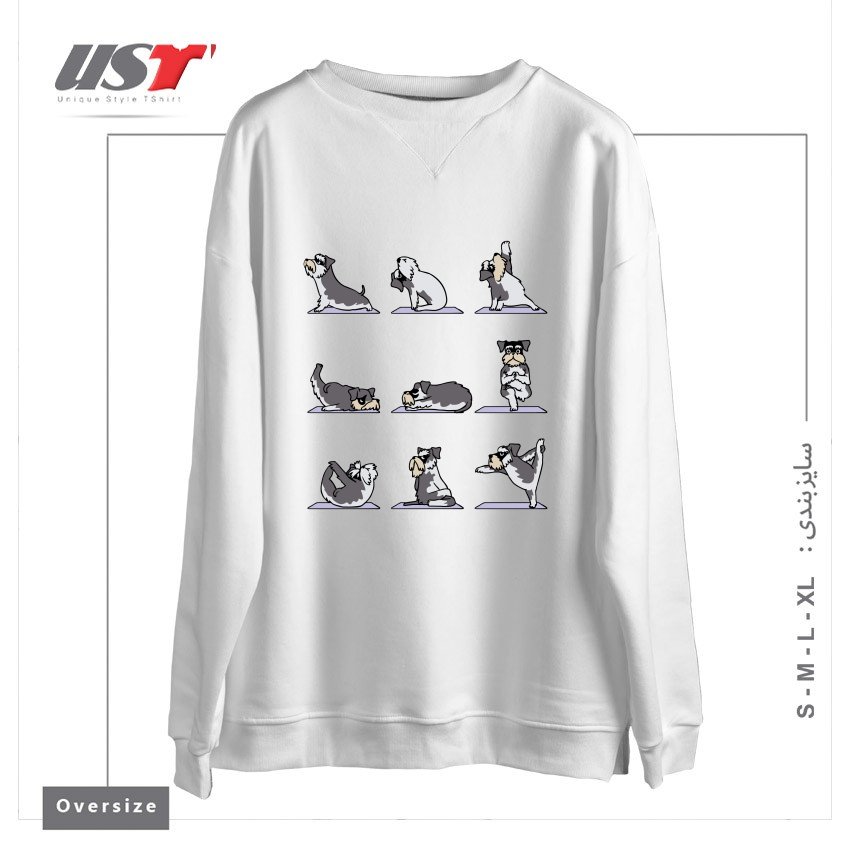 سوییشرت اورسایز طرح MINIATURE SCHNAUZER YOGA