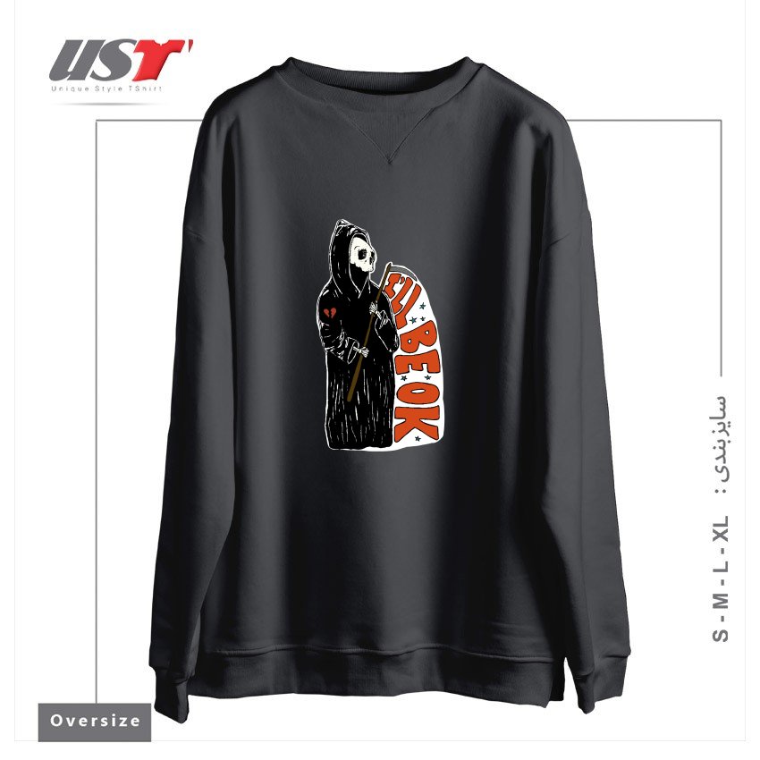 سوییشرت اورسایز طرح GRIM REAPER HEARTBREAK