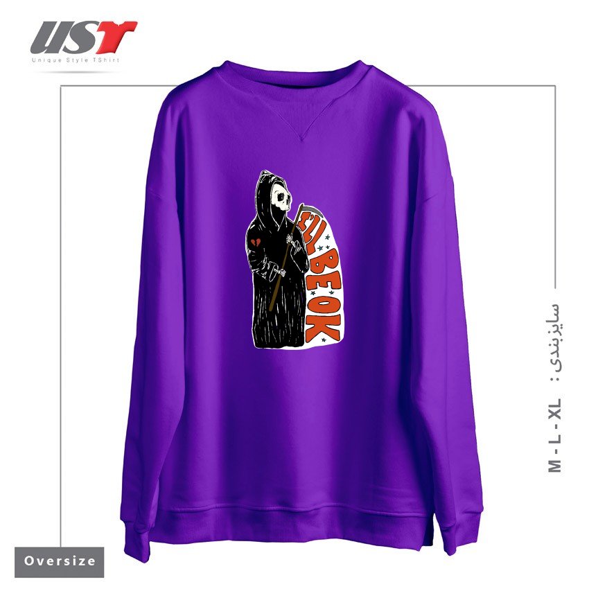 سوییشرت اورسایز طرح GRIM REAPER HEARTBREAK