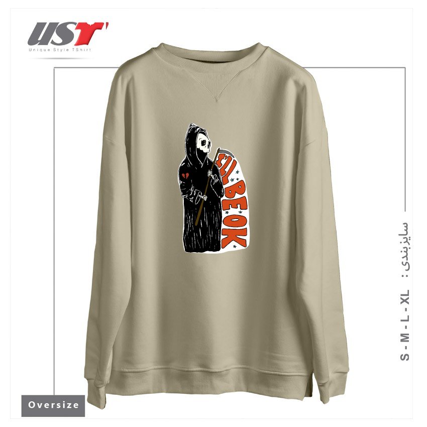 سوییشرت اورسایز طرح GRIM REAPER HEARTBREAK