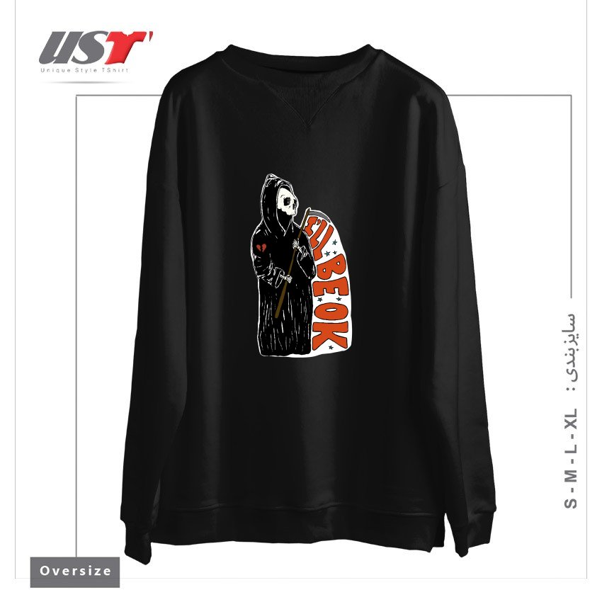 سوییشرت اورسایز طرح GRIM REAPER HEARTBREAK